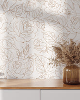 Brown Boho Roses Wallpaper
